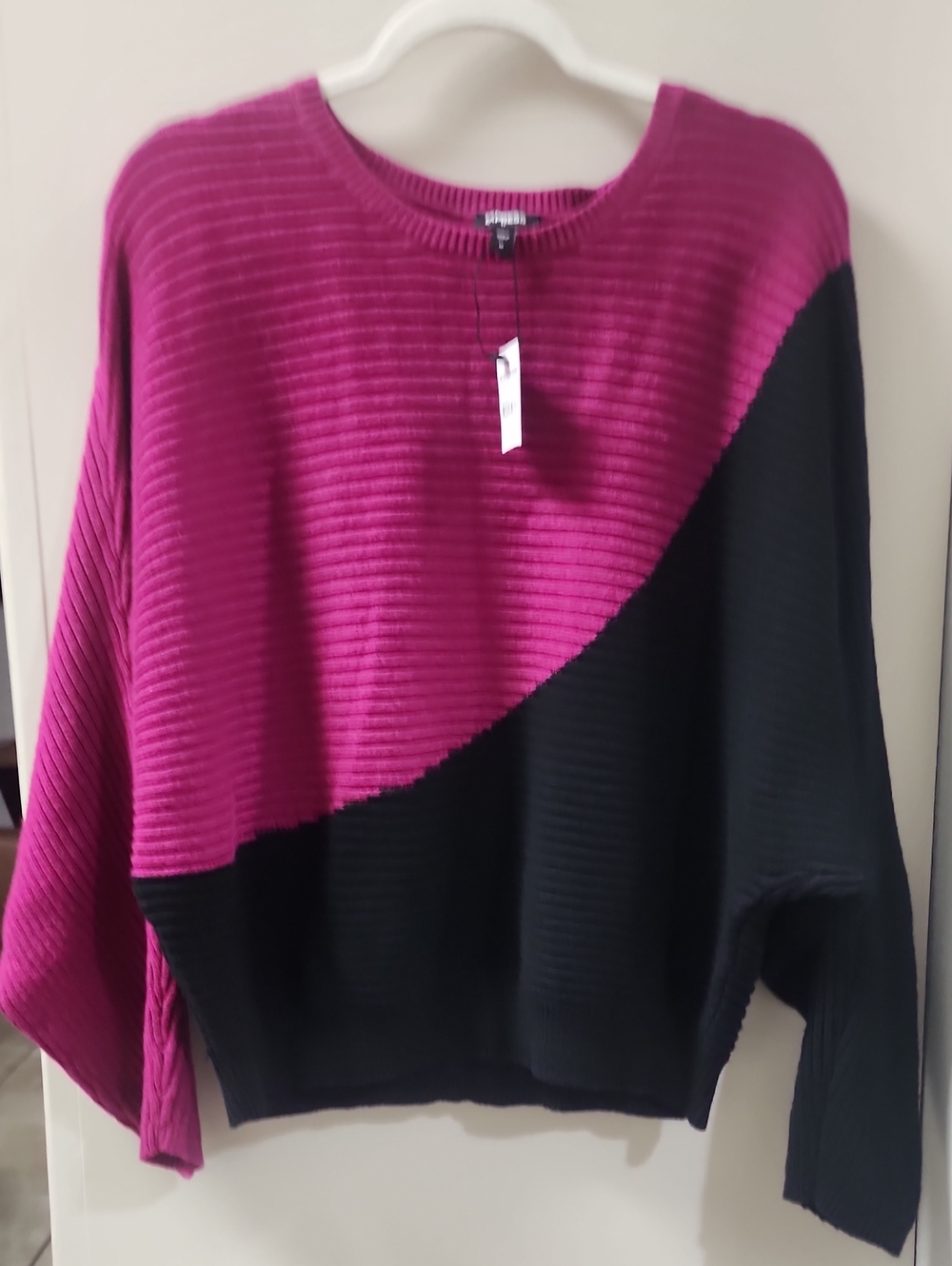 Express Women’s Dolman Colorblock Ribbed Sweater